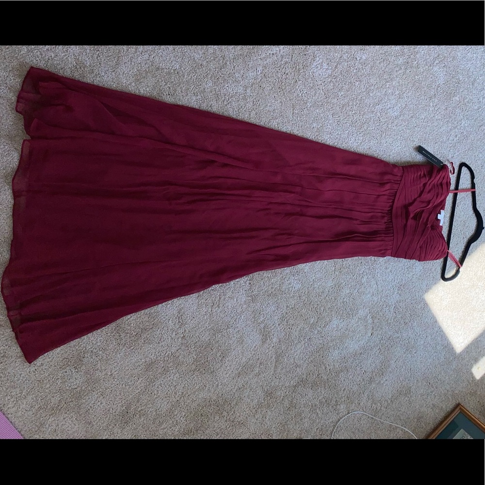 Burgundy evening gown from Ann Taylor